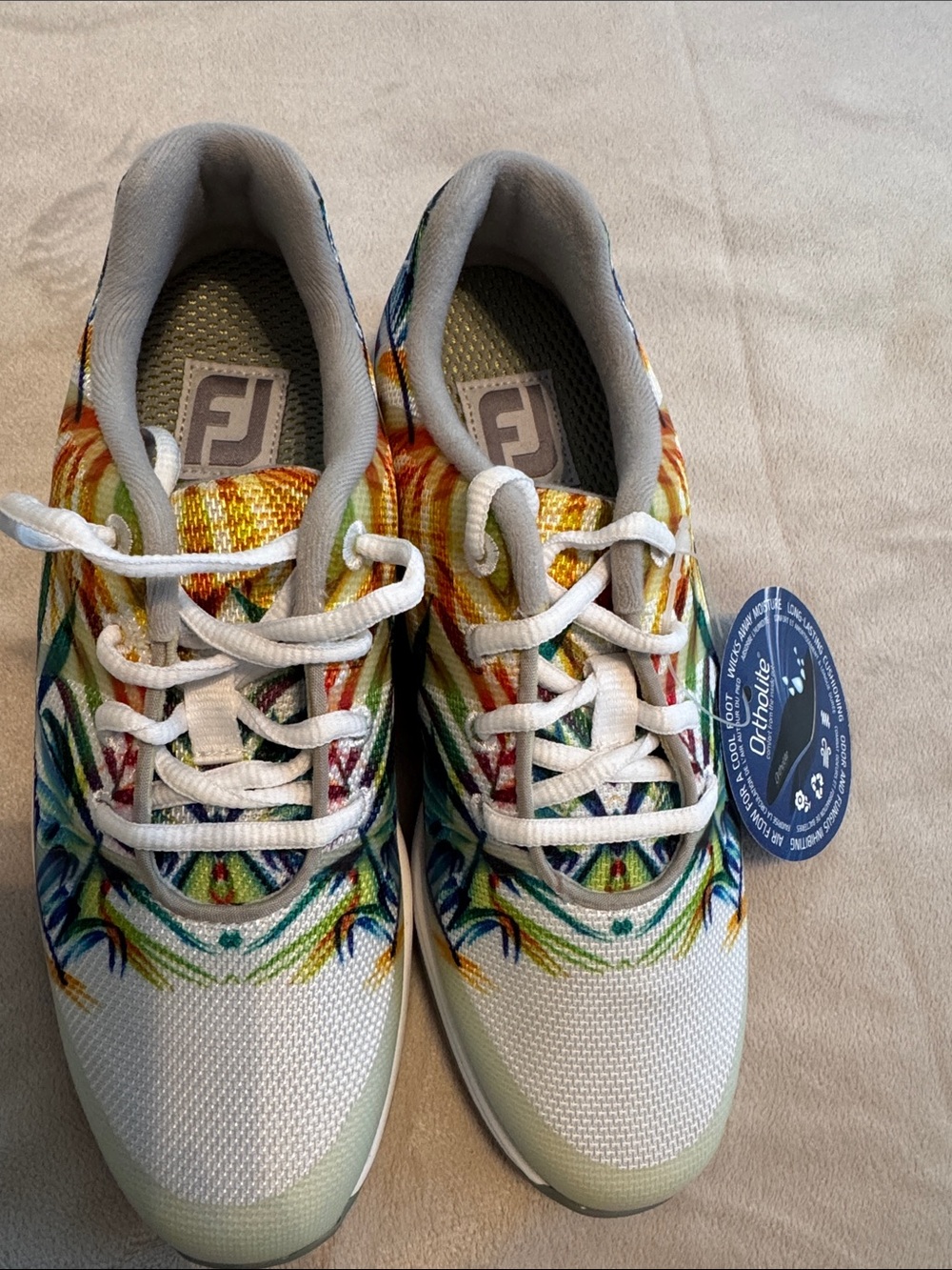 FootJoy White Multicolor Ortholite Golf Shoes NWT